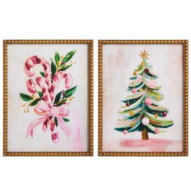 Raz 21" Set of 2 Sugar and Spice Holiday Wall Art Christmas Signs 4644566