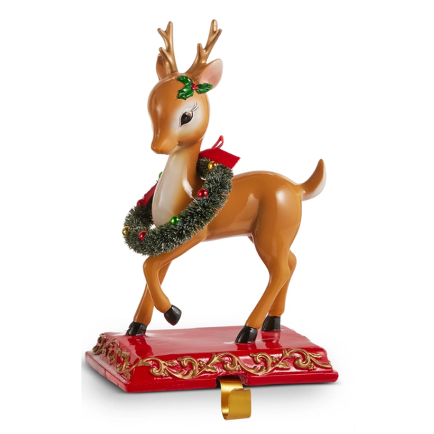Raz 11" Santa and Deer Christmas Stocking Holder 4657606 -3