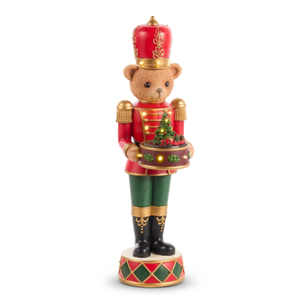 Raz 30" Musical Lighted Animated Bear Soldier Christmas Decoration 4657614