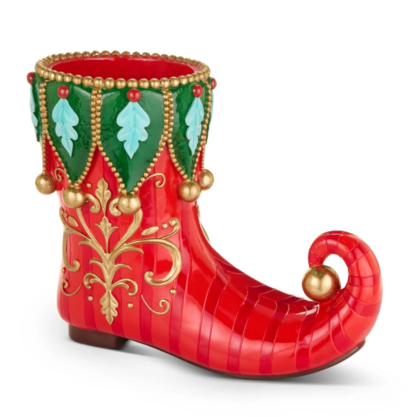 Raz 17" Elf Shoe Planter Christmas Decoration 4657672