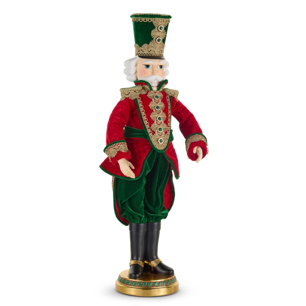Raz 37.5" Red and Green Plaid or Red Plaid Nutcracker Christmas Decoration -2