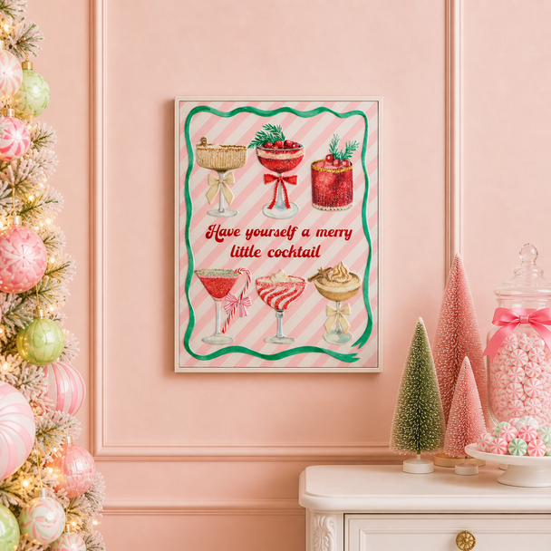 Raz 20" Cocktail Menu Wall Art Christmas Sign 4659193-2