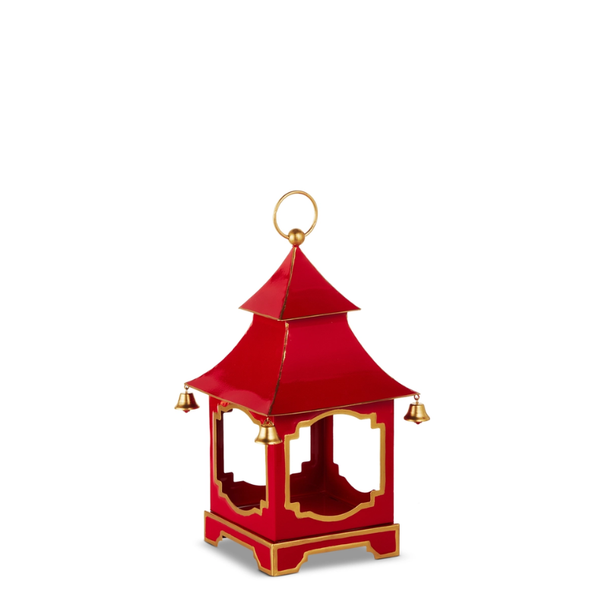 Raz 14" or 18" Red and Gold Bell Pagoda Lantern Christmas Decoration -2