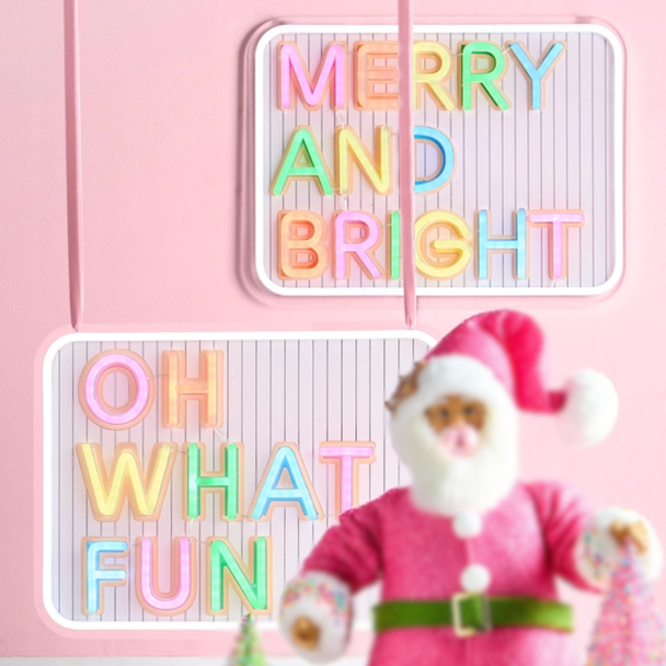 Raz 16" Merry Neon Wording Christmas Sign 4670787