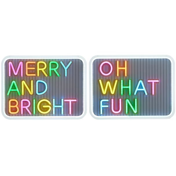 Raz 16" Merry Neon Cookies Christmas Sign 4670787 -2