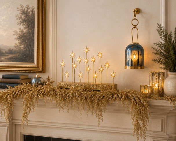 Raz 6' Glitter Gold Pine Hanging Christmas Garland G4602675-2