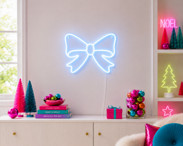 Raz 16" Bow Neon Sign Christmas Decoration X4670752 - 2