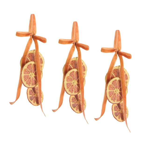 Raz 5.5" Set of 3 Iced Orange Slice Christmas Ornament