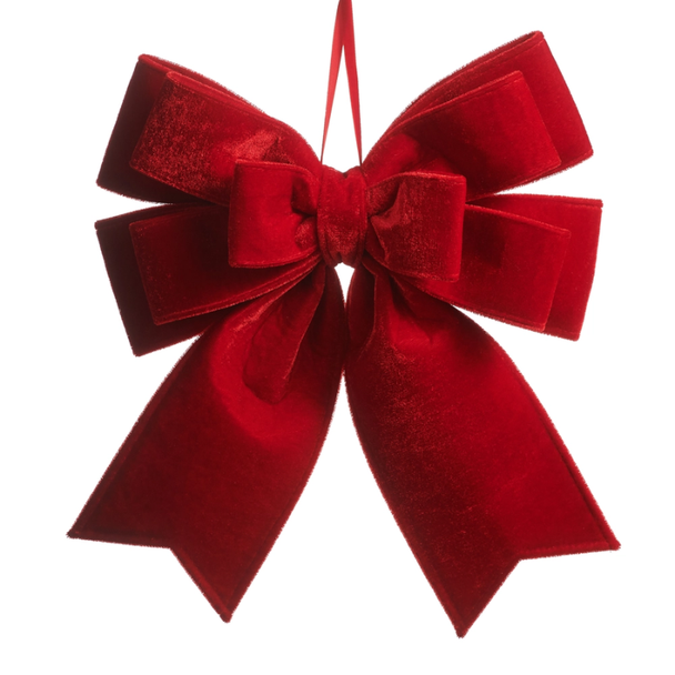 Raz 10" Red Velvet Bow Christmas Ornament 4604501