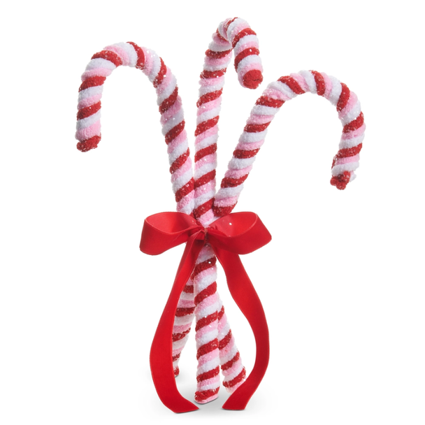 Raz 9" Peppermint Swirl Candy Cane Christmas Ornament Bundle 4606708
