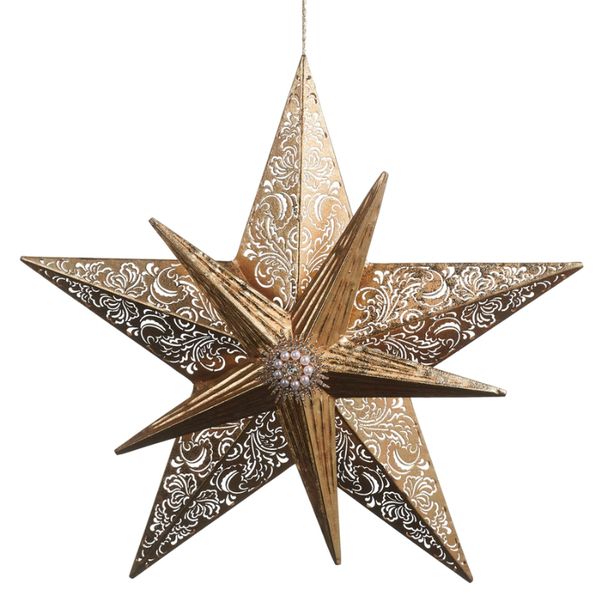 Raz 9.75" or 13.75" Hanging Starburst Christmas Ornament -3