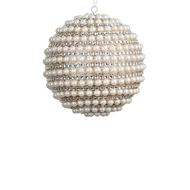 Raz 4" or 5" Pearled Ball Christmas Ornament -2