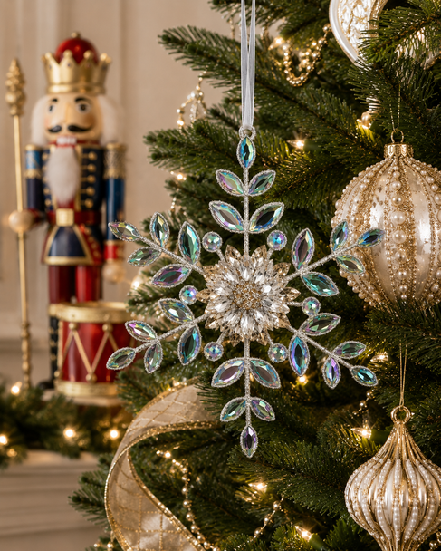 Raz 6" Iridescent Jewel Snowflake Christmas Ornament 4613601-2