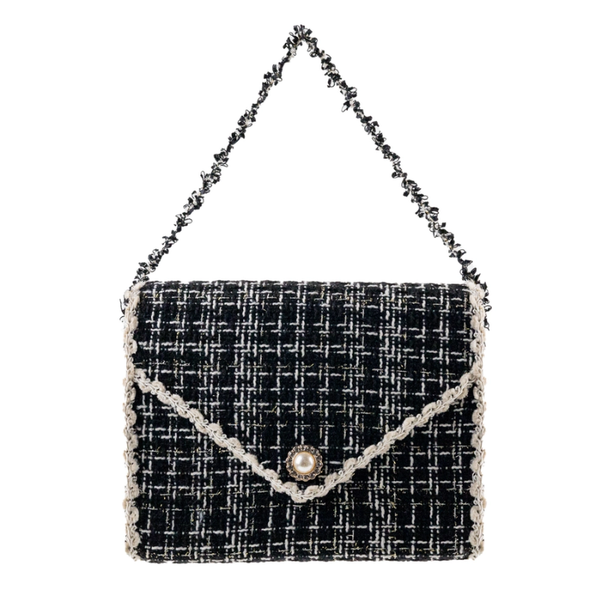 Raz 6.5" Black Tweed Purse Christmas Ornament 4614012