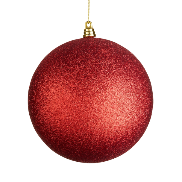 6" Red Glitter Ball Christmas Ornament 4614869