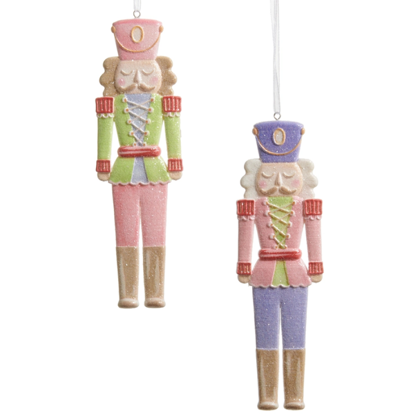 Raz 6"Set of 2 Pastel Nutcracker Cut Out Christmas Ornament 4616316 -2