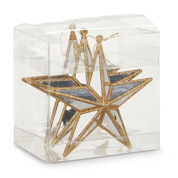 Raz 5.5" Box of 3 Mirrored Star Christmas Ornaments 4619219