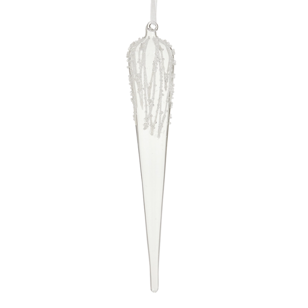 Raz 12" Crusted Icicle Glass Christmas Ornament 4624673