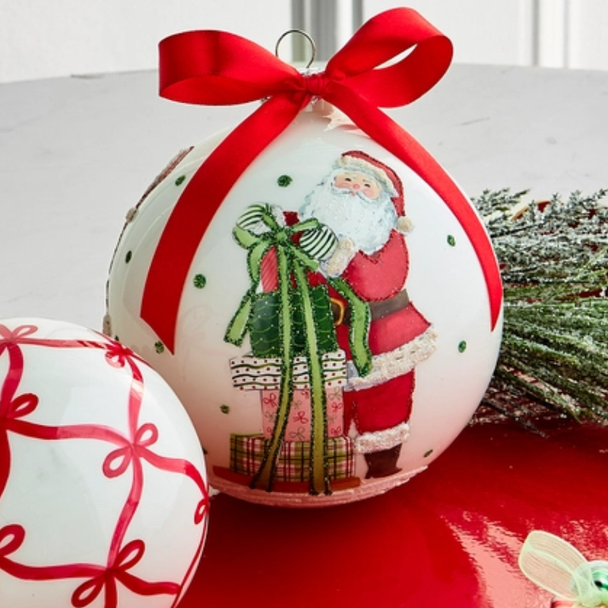 Raz 5" Magical Delivery Ball Glass Christmas Ornament 4624864