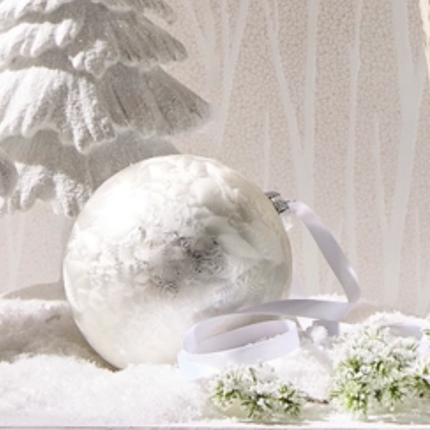 Raz 5" White Frosted Ball Glass Christmas Ornament 4625009