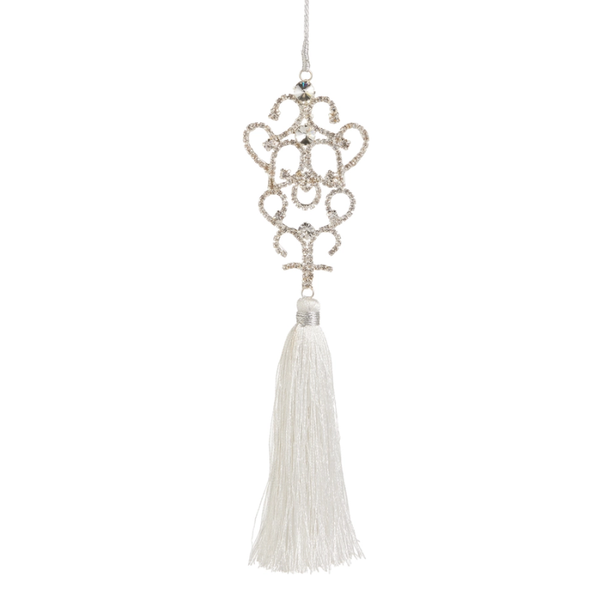 Raz 9.5" Jeweled Brooch Top Tassel Christmas Ornament 4627305