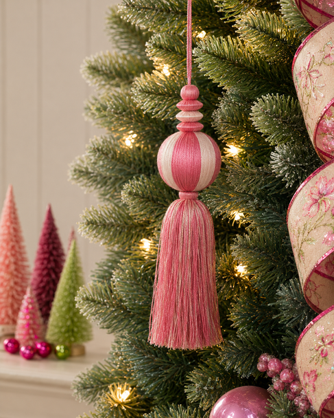 Raz 3" Pink Yarn Tassel Ball Christmas Ornament 4627321-2
