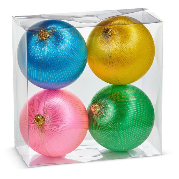 Raz 4" Box of Satin Thread Ball Christmas Ornaments 4632771