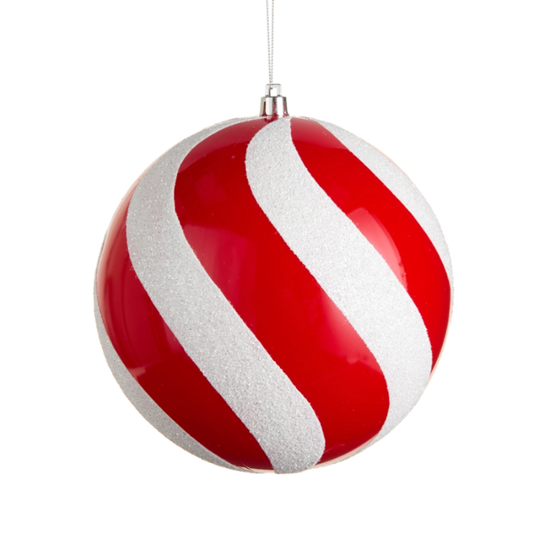 Raz 6" Swirl Stripe Ball Christmas Ornament 4632879