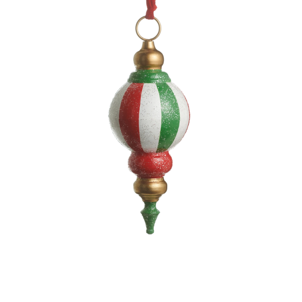 Raz Large 17" or 21.5" Red, Green and White Finial Christmas Ornament -2