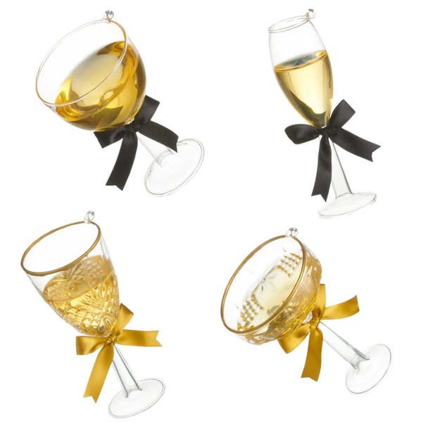 Raz 5.5" Set of 2 Black Or Gold Bows Superior Bubbly Glass Christmas Ornament 4652900 -2