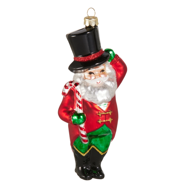 Raz 6" Holiday Circus Santa Glass Christmas Ornament 4652908