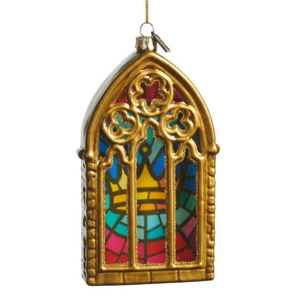 Raz Eric Cortina 6" Crown Window Glass Christmas Ornament 4653167 