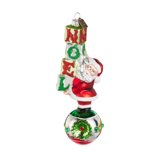 Raz Eric Cortina 6.5" Noel Nick Reflector Glass Christmas Ornament 4653179