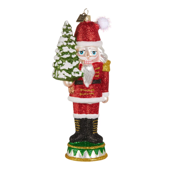 Raz Eric Cortina 7" Glitter Pop Nutcracker Glass Christmas Ornament 4653235