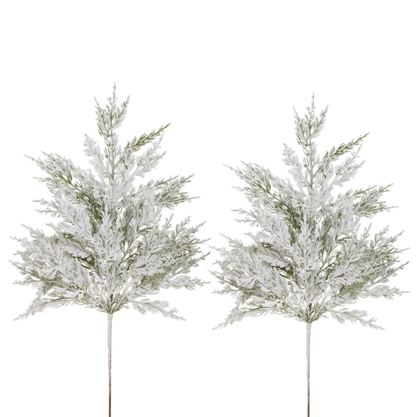 Raz 25" Set of 2 Flocked Christmas Tree Spray F4602497