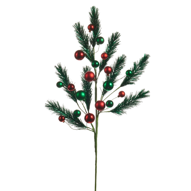 Raz 30.5" Green Tinsel and Ornament Christmas Tree Spray F4606788