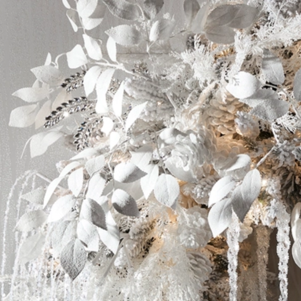 Raz 36" Set of 2 White Leaf Christmas Tree Spray F4633135