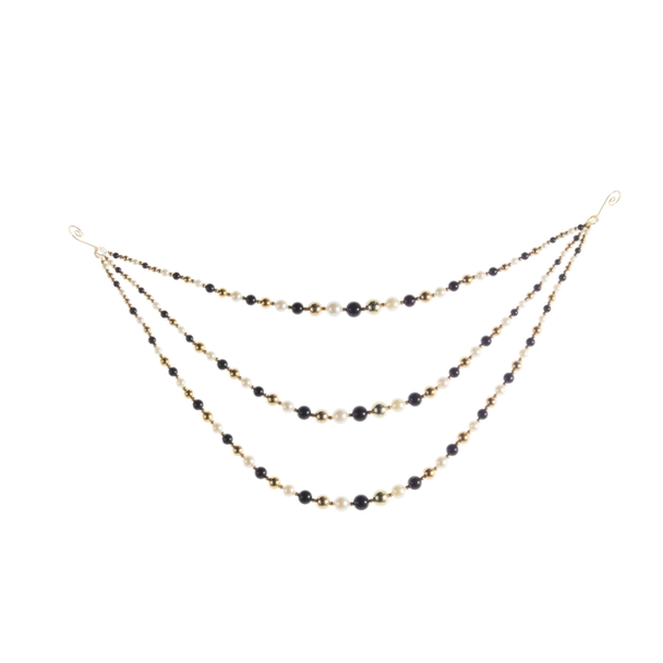 Raz 25" Black, White and Pearl Swag Christmas Tree Garland G4617573