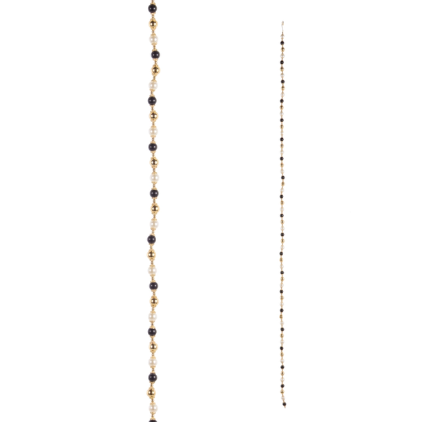 Raz 5' Black, White and Pearl Christmas Tree Garland G4617574
