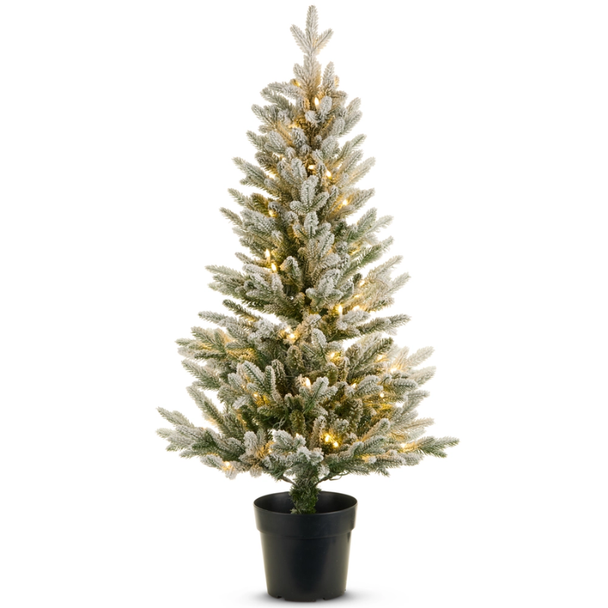 Raz 36" or 48" Lighted Flocked Christmas Tree -3