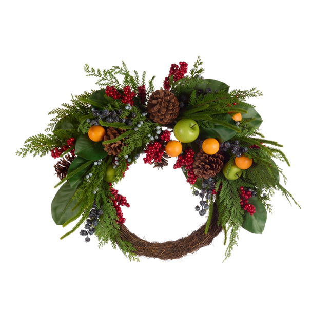Raz 29" Asymmetrical Mixed Fruit Christmas Wreath W4617774 -2