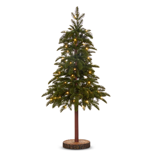 Raz 3.5', 4.5', or 5.5' Pre-Lit Real Feel Fir Christmas Tree on Stand -2
