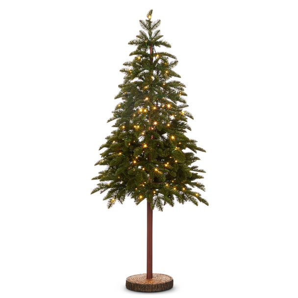 Raz 3.5', 4.5', or 5.5' Pre-Lit Real Feel Fir Christmas Tree on Stand -3