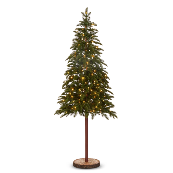 Raz 3.5', 4.5', or 5.5' Pre-Lit Real Feel Fir Christmas Tree on Stand -4