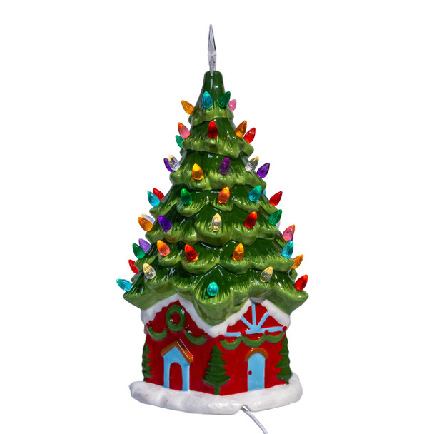 Kurt Adler 15" USB LED Lighted Ceramic Christmas Tree Table Lamp USB0403 -4