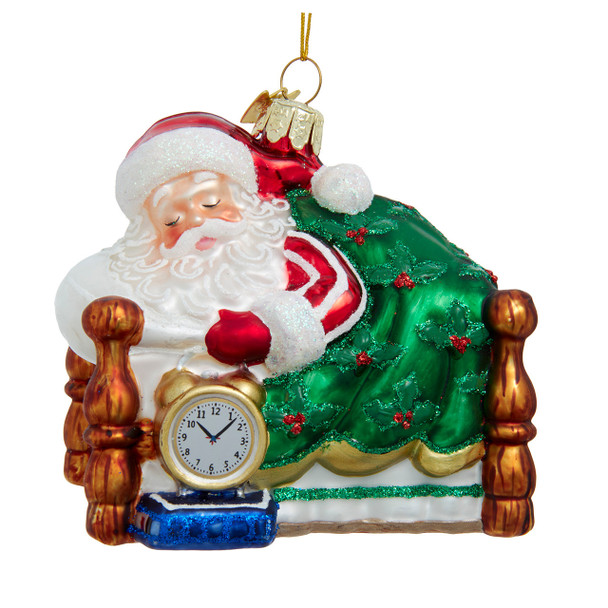 Kurt Adler Noble Gems™ 4" Sleeping Santa Glass Christmas Ornament NBX0201