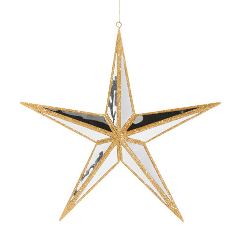 Raz 11.25" Large Gold Mirrored Star Christmas Ornament 4524587