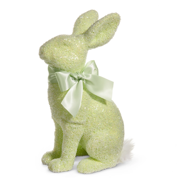 Raz 12" Green Beaded Sitting Bunny Easter Decoration