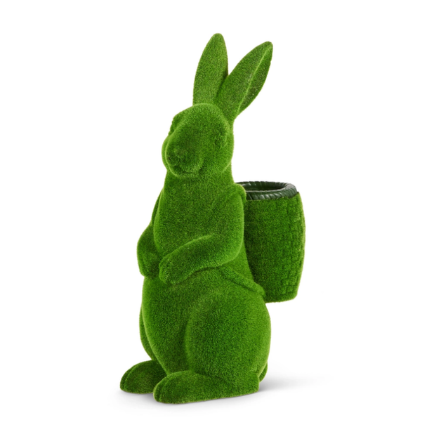 Raz 24" Moss Rabbit with Basket Backpack Easter Decoration 4509860