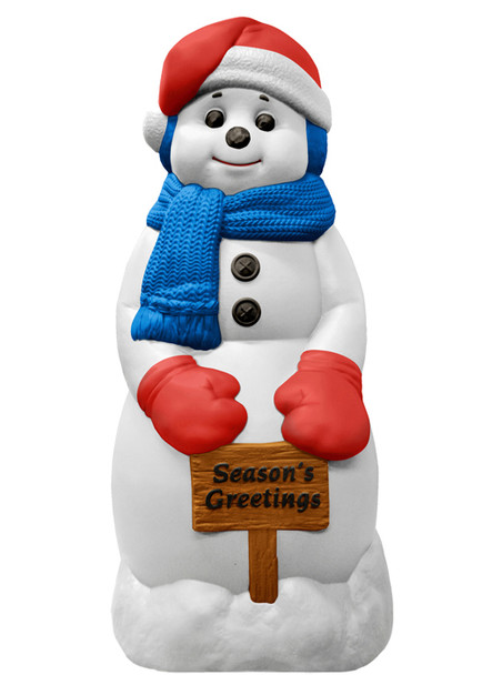 31" Season's Greetings Snowman Blow Mold Decoration C5170